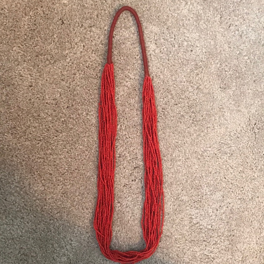 Red beaded necklace